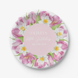 Frühlingsfarbige Blume Kindergeburtstag Pappteller