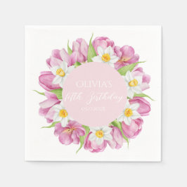 Frühlingsfarbige Blume Kindergeburtstag Serviette