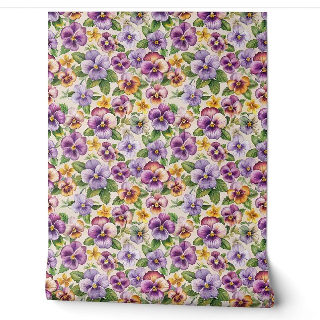 Frühlingsfarbige Veilchen Blume lila Tapete (Abrollen)