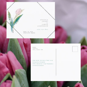 Frühlingsfarbige Wasserfarbe-Floral-Save-The-Date Postkarte