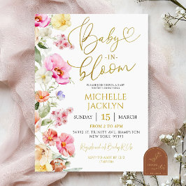 Frühlingsfarbiges Blütenbaby in Bloom Baby Dusche Einladung