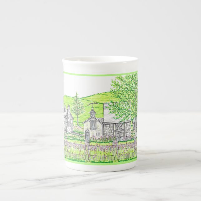 Frühlingsfarm Porzellan Tasse (Vorderseite)