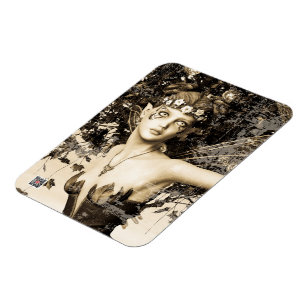 Frühlingsfee-Wald-Vintage-Foto-Fantasy-Kunst Magnet