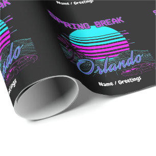 Frühlingsferien 2026 Orlando After Dark Retro Synt Geschenkpapier