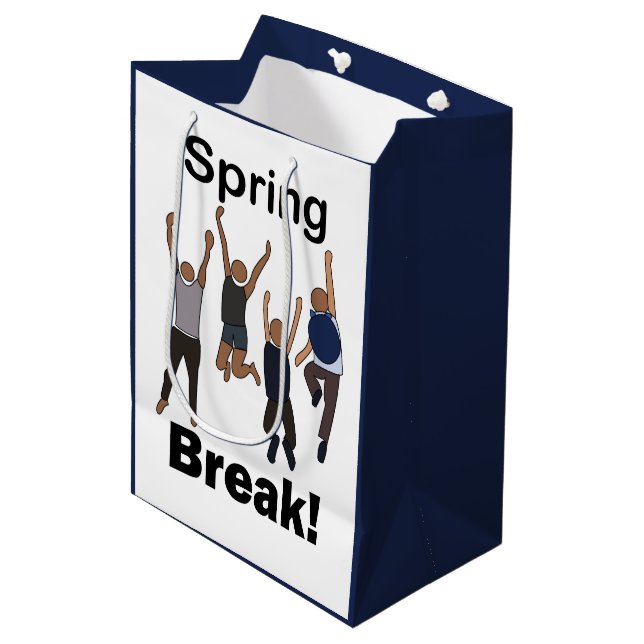 Frühlingsferien Freundschaft Mittlere Geschenktüte (Vorderseite Schrägansicht)