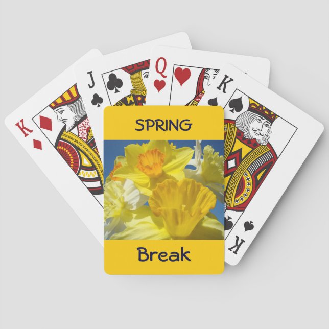 Frühlingsferien Spielkarten Narzissen Blumen (Rückseite)