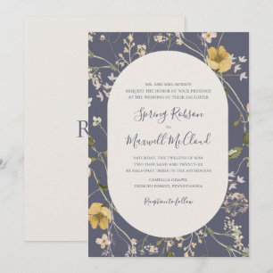 Frühlingsfest Wildblume Lila Hochzeit Einladung