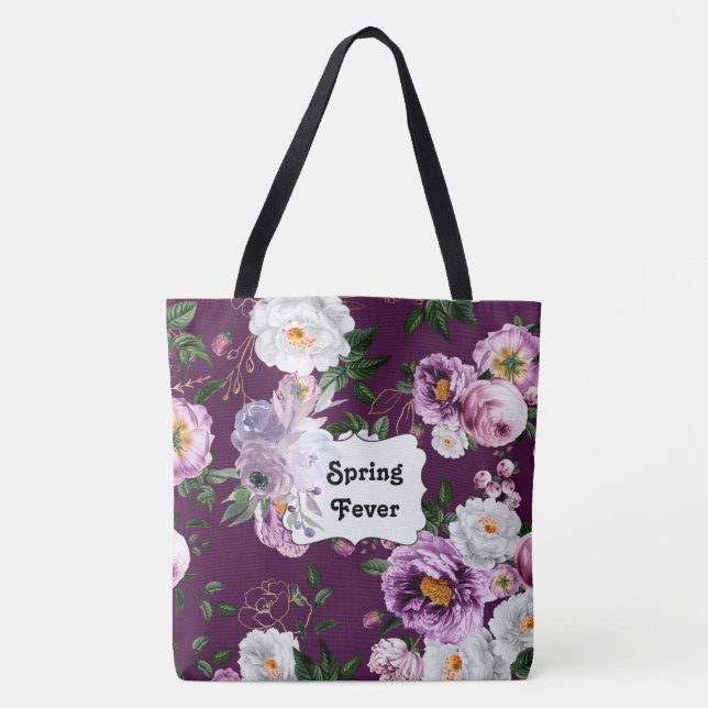 Frühlingsfieber Lila florale Mode Tasche (Vorderseite)