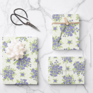 Frühlingsflieder Lila Blumen Floral Geschenkpapier Set