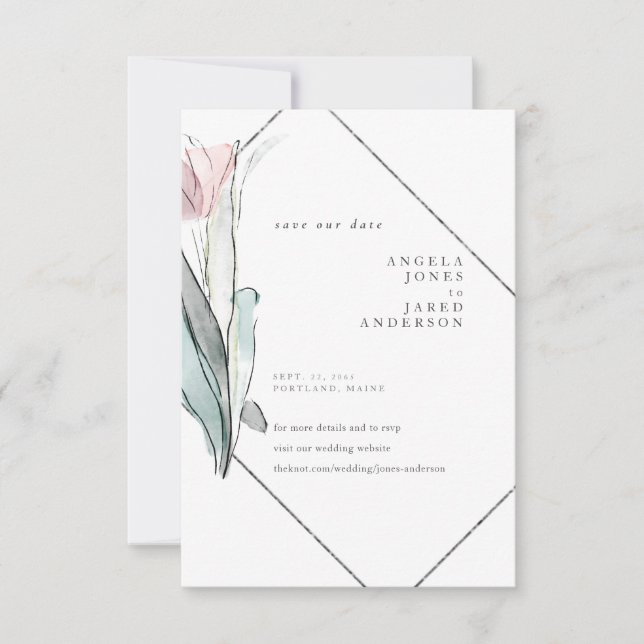 Frühlingsflora Rettete unsere Termine Save The Date (Vorderseite)