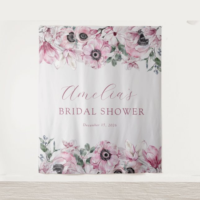 Frühlingsfloral-Brautparty | Hintergrund Wandteppich (Vorderseite)
