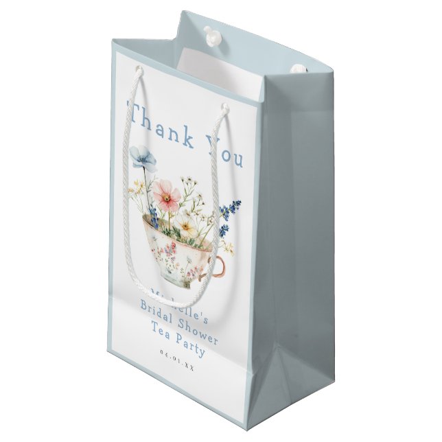 Frühlingsfloral Brautparty Tee Party Kleine Geschenktüte (Vorderseite Schrägansicht)