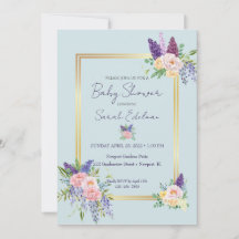 Frühlingsfloral Pastel Babydusche Einladung