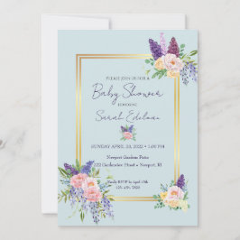 Frühlingsfloral Pastel Babydusche Einladung