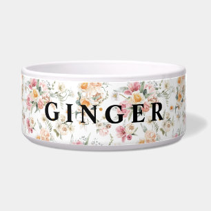 Frühlingsfloral SHABBY CHIC PERSONALISIERT Napf