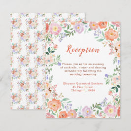 Frühlingsflorale Blume Hochzeitsempfang Begleitkarte