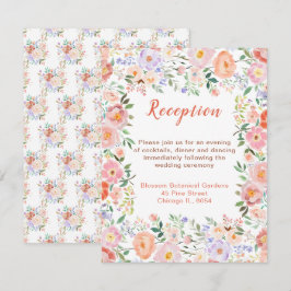Frühlingsflorale Blume Hochzeitsempfang Begleitkarte