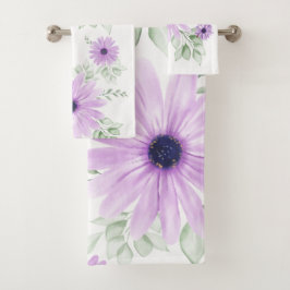 Frühlingsflorale Botanische Muster farbenfroh Badhandtuch Set