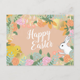Frühlingsflorale Clover Duck Happy Ostersonne Feiertagspostkarte