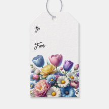 Frühlingsflorale Geschenkartikel Tags Set von 10
