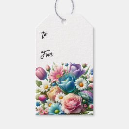 Frühlingsflorale Geschenketags (Set von 10) Geschenkanhänger
