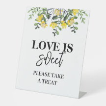 Frühlingsflorale Hochzeit Dessert Sign