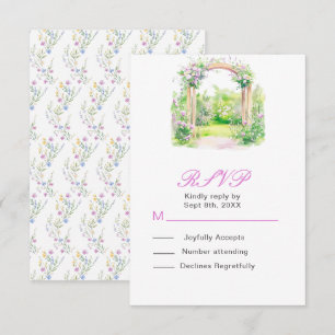 Frühlingsflorale Hochzeitstorch Empfang RSVP Karte