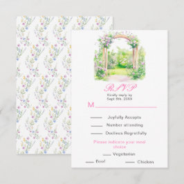 Frühlingsflorale Hochzeitstorch Empfang RSVP Karte