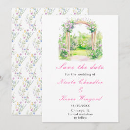 Frühlingsflorale Hochzeitstorch Empfang Save The Date