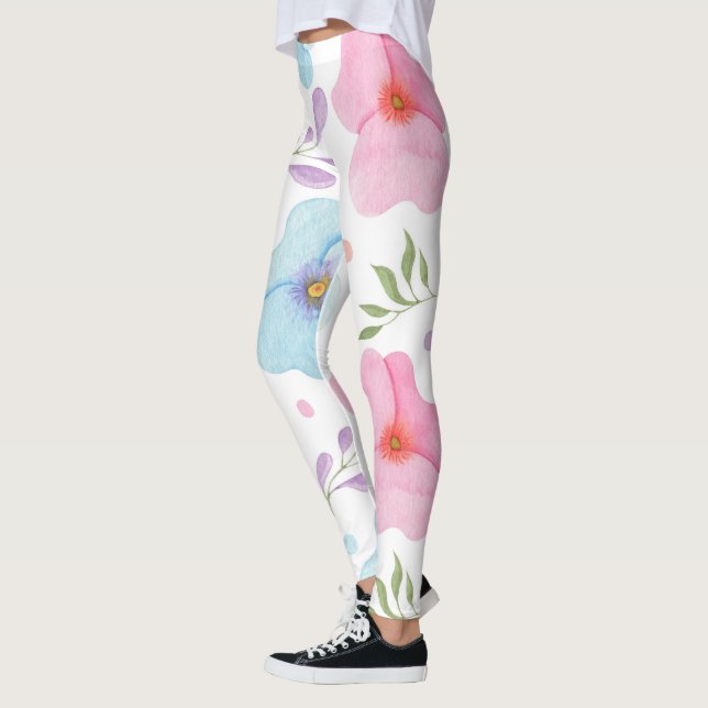 Frühlingsflorale Leggings - Pink Bloom Yoga Pants (Links)