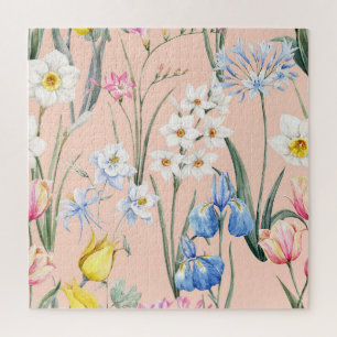 Frühlingsflorale, Retro-Tapete.