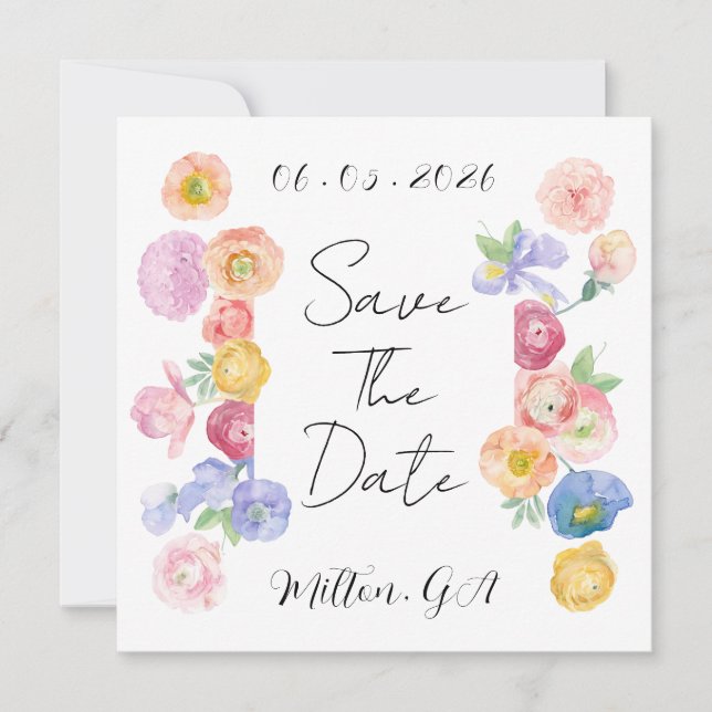 Frühlingsflorale Save the Date (Vorderseite)