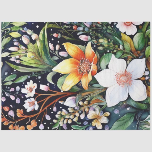 Frühlingsflorale Tissue Paper Seidenpapier (Vorderseite)