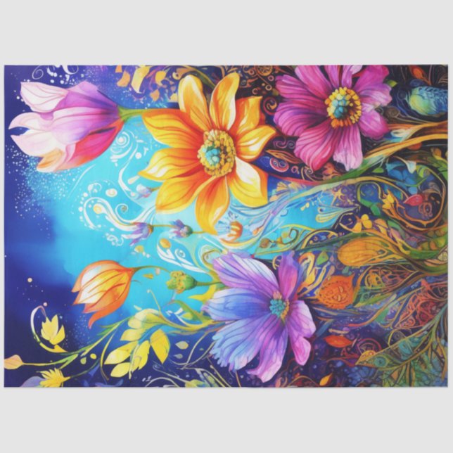 Frühlingsflorale Tissue Paper Seidenpapier (Vorderseite)