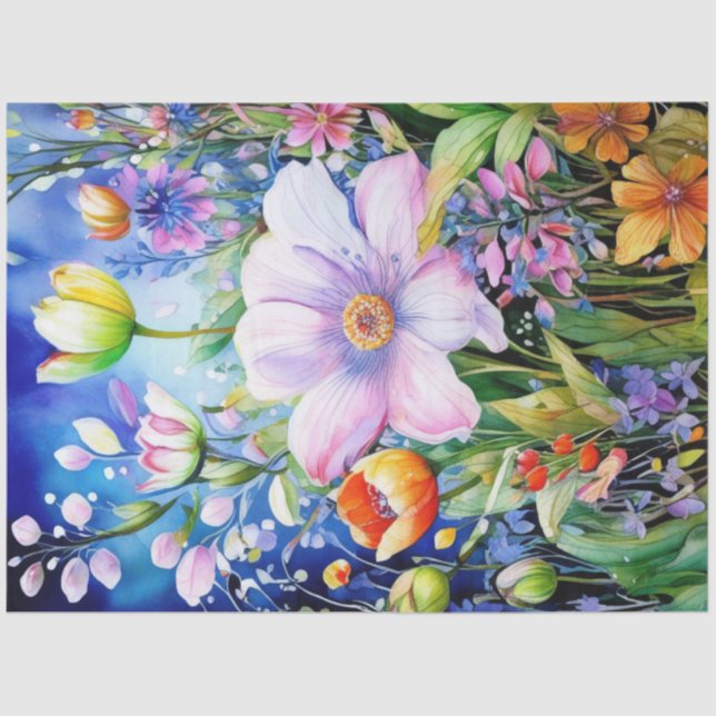 Frühlingsflorale Tissue Paper Seidenpapier (Vorderseite)