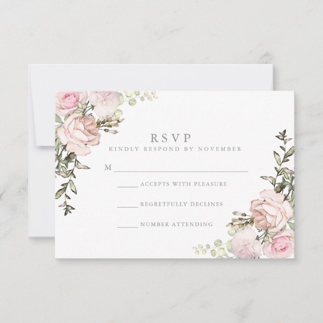 Frühlingsflorale UAWG RSVP Karte (Vorderseite)