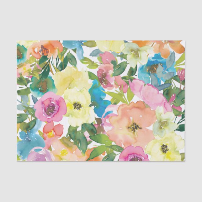 Frühlingsflorentapier | Delikate Blume Seidenpapier (Vorderseite)