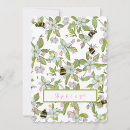 Frühlingsgarten blüht und Hummeln Einladung