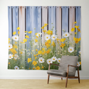 Frühlingsgarten Blumen Party Hintergrund Wandkunst Wandteppich