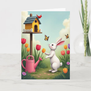 Frühlingsgarten-Häschen-Freundeskarte Karte