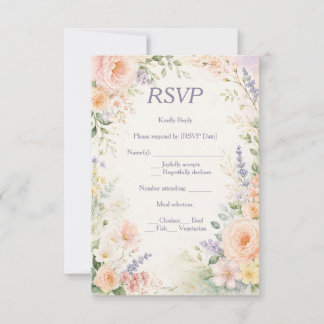 Frühlingsgarten-Hochzeit Termin vormerken RSVP Karte