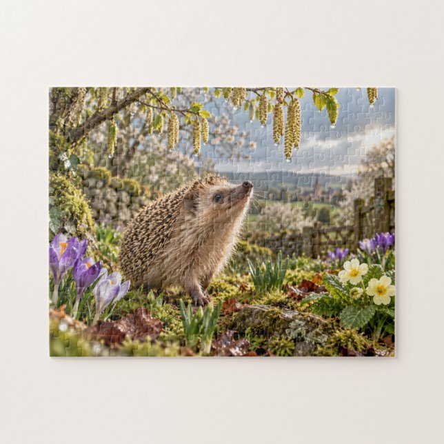 Frühlingsgarten-Igel-Design (Horizontal)
