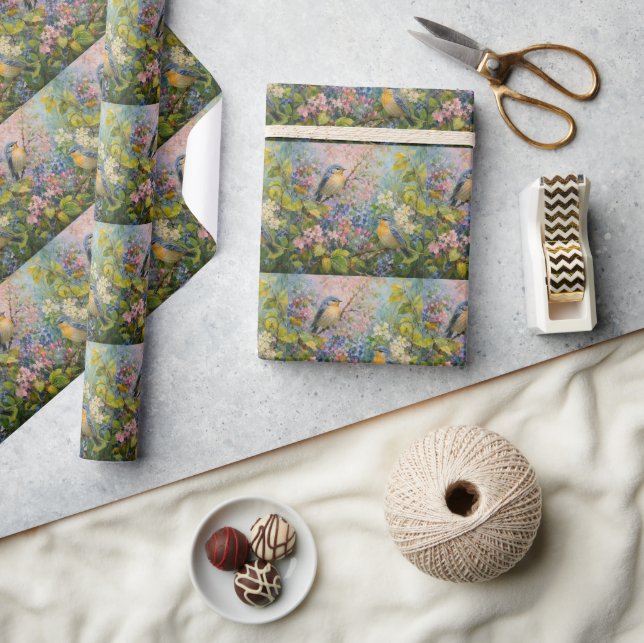 Frühlingsgarten-Symphonie Geschenkpapier (Kunsthandwerk)