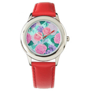Frühlingsgarten Wasserfarbe 2 Armbanduhr