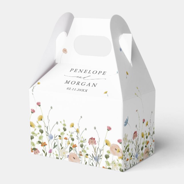Frühlingsgarten Wildblume Blumengarten Minimalisti Geschenkschachtel (Rückseite)