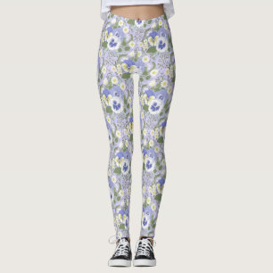 Frühlingsgartenblumen auf Lavendel Leggings