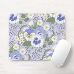 Frühlingsgartenblumen auf Lavendel Mousepad