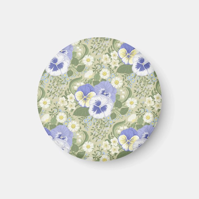 Frühlingsgartenblumen auf Salbei Magnet (Vorne)