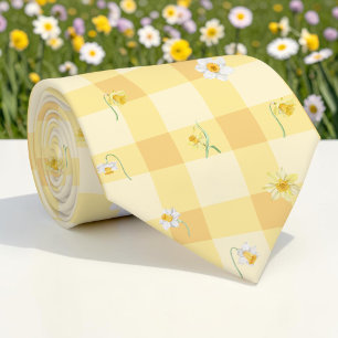Frühlingsgelbe Blumenkrawatte Krawatte