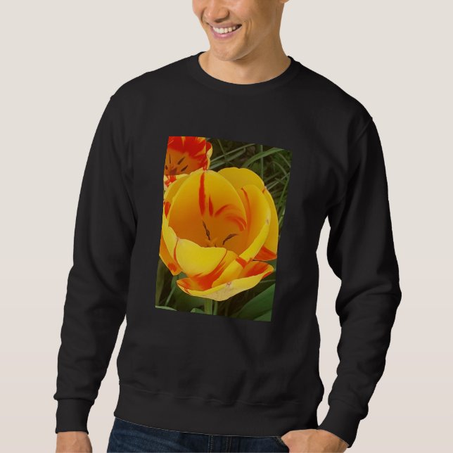 Frühlingsgelbe Tulpen Sweatshirt (Vorderseite)